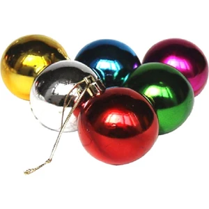 Fun World Funworld Yılbaşı Yeni Yıl Süsü Çam Ağacı Süs Top 3,5 cm 6'lı Karışık Parlak