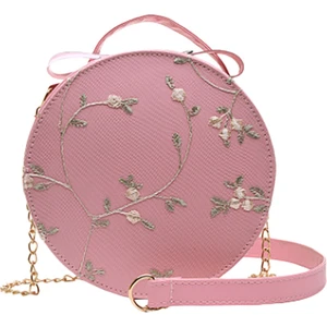 Hong Store Kadın Dantel Desenli Yuvarlak Omuz Çantası -Pembe (Yurt Dışından)