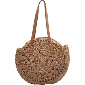 Hong Store Kadın Retro Hasır Dokuma Omuz Çantası - Kahverengi (Yurt Dışından)