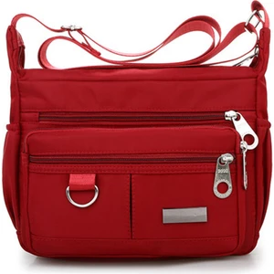 Kadın Modası Düz ​​renk Fermuar Su Geçirmez Naylon Omuz Çantası Crossbody Çanta (Yurt Dışından)