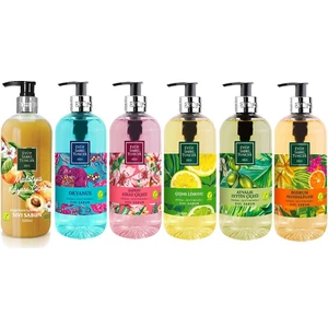 Eyüp Sabri Tuncer Sıvı Sabun Seti Ayvalık Zeytin Çiçeği, Çeşme Limonu, Japon Kiraz Çiçeği, Okyanus, Bodrum Mandalinası, Malatya Kayısı Çiçeği 500  ml