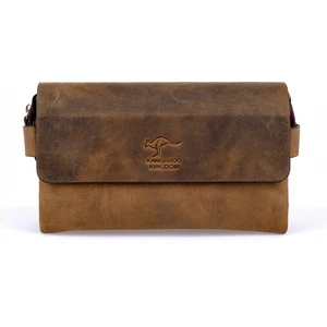 Kangaroo Kıngdom Hakiki Deri Crazy Horse Koyu Camel Erkek El Portföy Clutch Çantası 9288-ZKC
