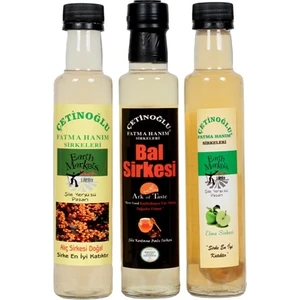 Çetinoğlu Fatma Hanım Sirkeleri Çetinoğlu Fatma Hanım Sirke Çeşitleri 250 ml(Bal-Elma-Alıç)