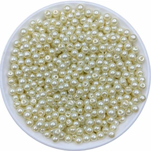 Hedef Bijuteri 50 gr 6mm Krem Cam Inci Boncuk ,takı Yapım Boncuğu (50GR,~160 Adet )