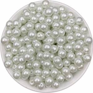 Hedef Bijuteri 50 gr 10MM Beyaz Cam Inci Boncuk ,takı Yapım Boncuğu (50GR,~40 Adet )