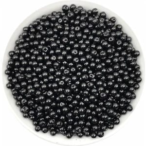 Hedef Bijuteri 50 gr 5mm Siyah  Cam Inci Boncuk ,takı Yapım Boncuğu (50GR,~300 Adet)