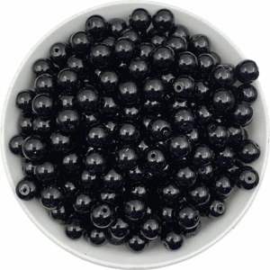 Hedef Bijuteri 50 gr 10MM Siyah Cam Inci Boncuk ,takı Yapım BONCUĞU(50GR,~40 Adet )