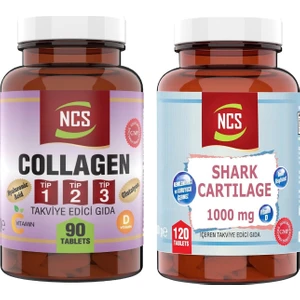 Kollajen Tip 1-2-3 90 Tablet & Shark Cartilage 120 Tablet