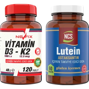 Lutein 60 Tablet & Nevfix Vitamin D3-K2 120 Tablet