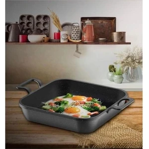 Kare Döküm Sahan Siyah 20 cm ZK-973