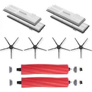 iBrush Roborock S7 Uyumlu Siyah Yan Fırçalı 10 Parça Set