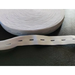 Kezban Tekstil Beyaz Renk Delikli-Ilikli Lastik 2 cm En 5 metre uzunluk