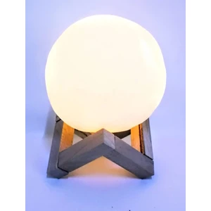 3D Ay 42 cm Standlı Gece Lambası (Sarı/Gün Işığı)