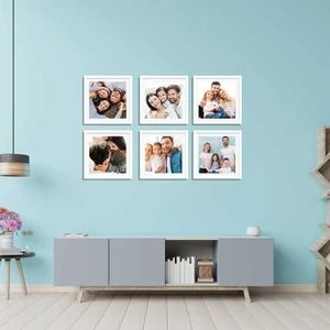 Foto Baskımız Yapışan Sök Tak Kare Çerçeve - Beyaz 3'lü Paket