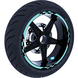 Çınar Extreme Moto Gp Yarış Bayraklı Jant Şeridi Sticker Reflektif & Floresan Renkler Çınar Extreme