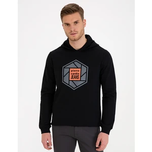 Pierre Cardin Erkek Siyah Standart Fit Kapüşonlu Sweatshirt 50235441-VR046