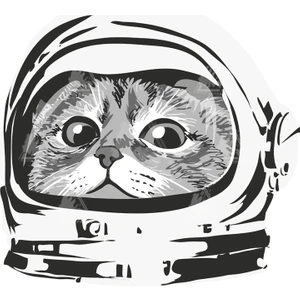 Art Pap Astronot Kedi Sticker