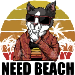 Art Pap Cat Need Beach Sticker