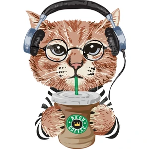 Art Pap Coffee Lover Cat - Kahve Sever Kedi Sticker