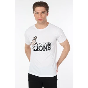 Turkish Lion Şahlanan Kangal Baskı V Yaka T-Shirt