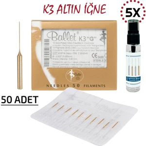50 Adet K3 Altın Epilasyon İğnesi 50'li K3 Gold İğne