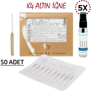 50 Adet K4 Altın Epilasyon İğnesi 50'li K4 Gold İğne
