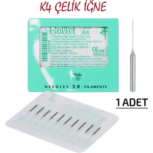 1 Adet K4 Gümüş Epilasyon İğnesi 1'li K4 Çelik İğne