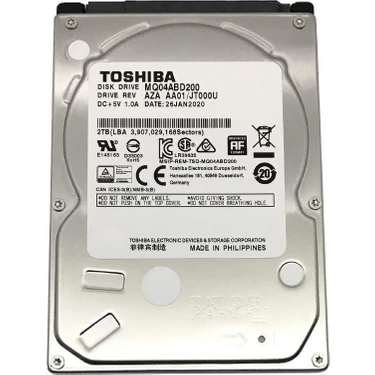 Toshiba MQ04ABD200 2tb 5400 Rpm 128MB Sata 6.0gb/s 2.5 HDD Fiyatı