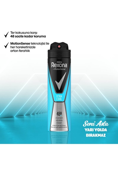 Rexona Men Erkek Anti-Perspirant Sprey Deodorant Xtra Cool Ter Kokusuna Karşı Koruma 150 ML