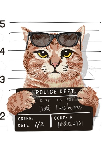 Art Pap Belalı Kedi Sticker