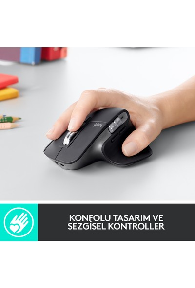 Logitech MX Master 3 Gelişmiş Profesyonel Kablosuz Mouse - Siyah