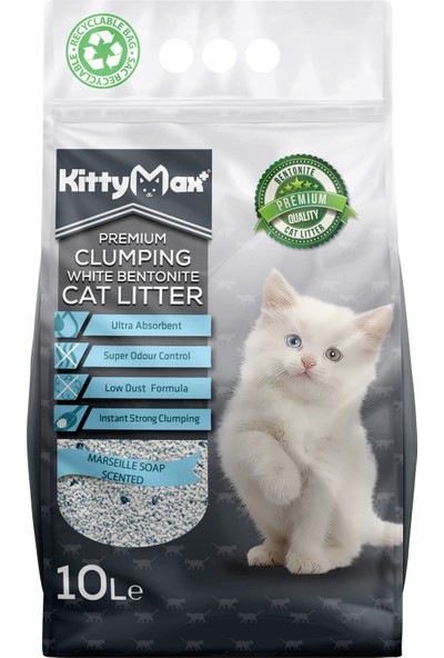 Kittymax Marsilya Sabun Kokulu Kalın Taneli Kedi Kumu 10 Lt