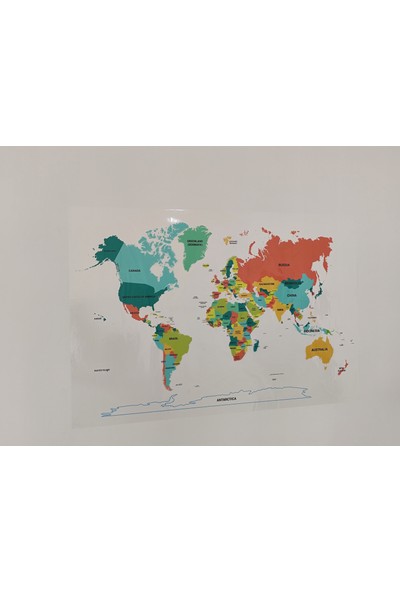 Statik Kağıt Dünya Haritası Özel Baskı 95 x 150 cm