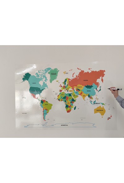 Statik Kağıt Dünya Haritası Özel Baskı 95 x 150 cm