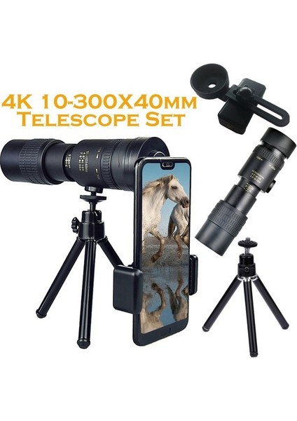 4K 10-300 x 40 mm Monoküler Teleskop (Yurt Dışından) fiyatları