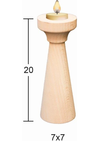 Ahşap Şamdan Şa-19