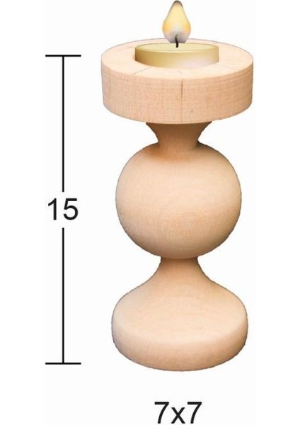 Ahşap Şamdan Şa-27