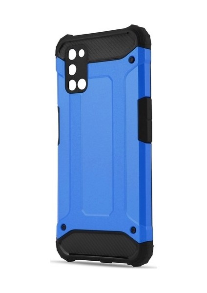 Good Case Oppo A72 Kılıf Çift Katmanlı Armour Case Mavi