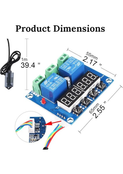 XH-M452 12V Sıcaklık Nem Kontrollü Dijital Termostat indirimleri