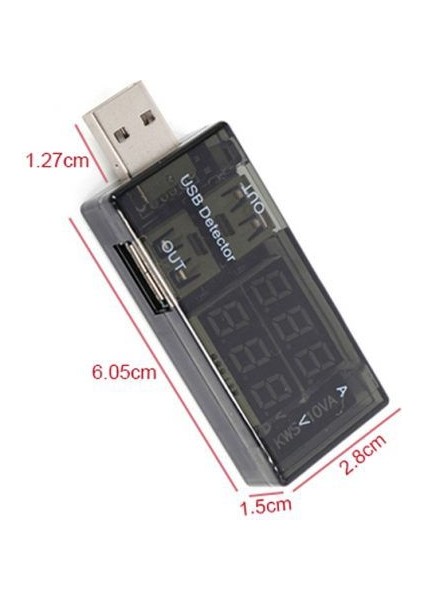 USB Akım Ölçer Çift USB Çıkışlı Voltmetre Ampermetre Ölçüm Aleti indirimleri