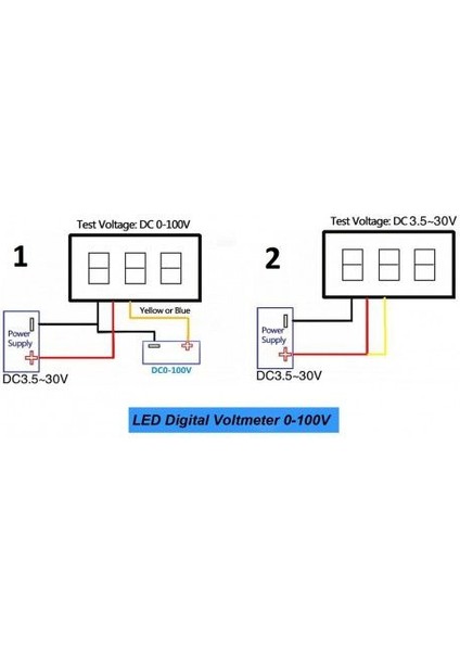 Dijital Dual Voltmetre Ampermetre Volt Akım Ölçer Dc 0-100V 10A