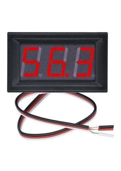 Dijital Voltmetre Dc 0-100V - Gerilim Ölçer Kırmızı