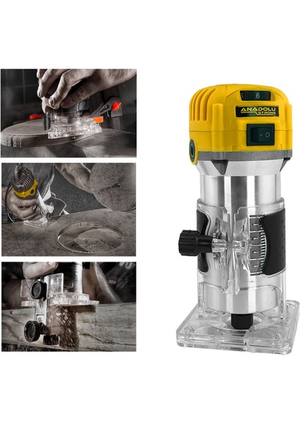 Anadolustrong ANS1028 600W Formika Traşlama Freze Makinası Sarı Mavi