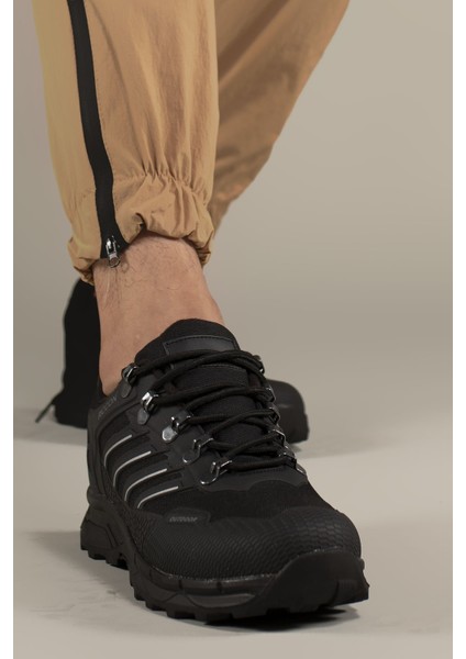 Siyah 3D Rubber Trekking Ayakkabı Ortapedik İç Taban ve Kaymaz Taban Özellikleriyle fırsatları