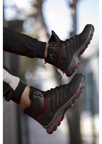 Siyah Kırmızı 3D Rubber Trekking Bot 00128055