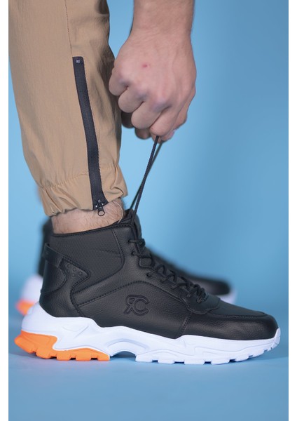 Siyah Beyaz Turuncu Sneaker Bot 0012108 fiyatları