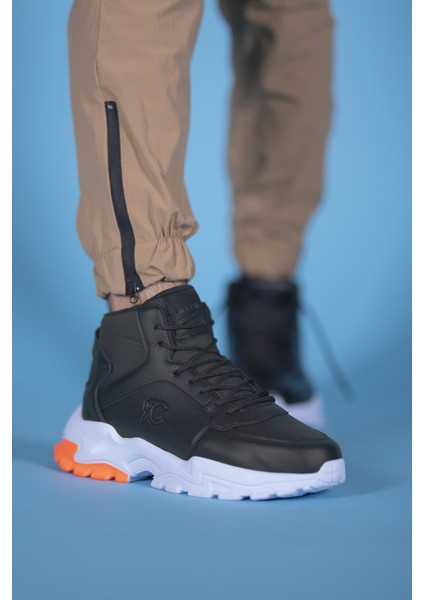 Siyah Beyaz Turuncu Sneaker Bot 0012108 modelleri