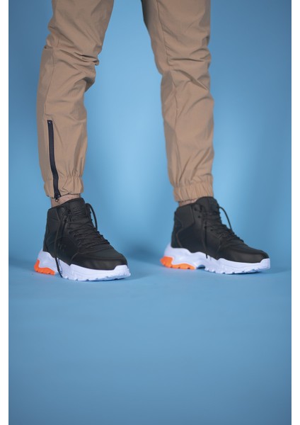 Siyah Beyaz Turuncu Sneaker Bot 0012108 indirimleri