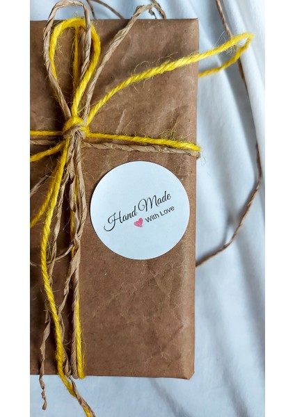 Yapışkanlı Etiket Handmade With Love 4 cm 50 Adet