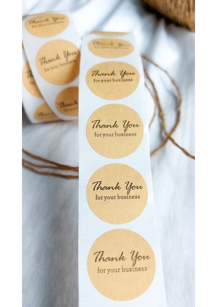 Çikoleyt Design Yapışkanlı Etiket  Thank You For Your Business Kraft 2,5 cm 50 Adet